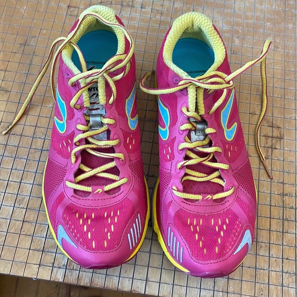 Newton Pink and Yellow Running Shoes